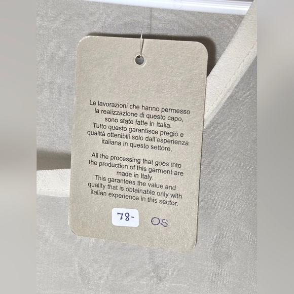 NWT Made In Italy 100% Silk Shark Bite Minimalist Sheer Blouse, One Size - Picture 2 of 3